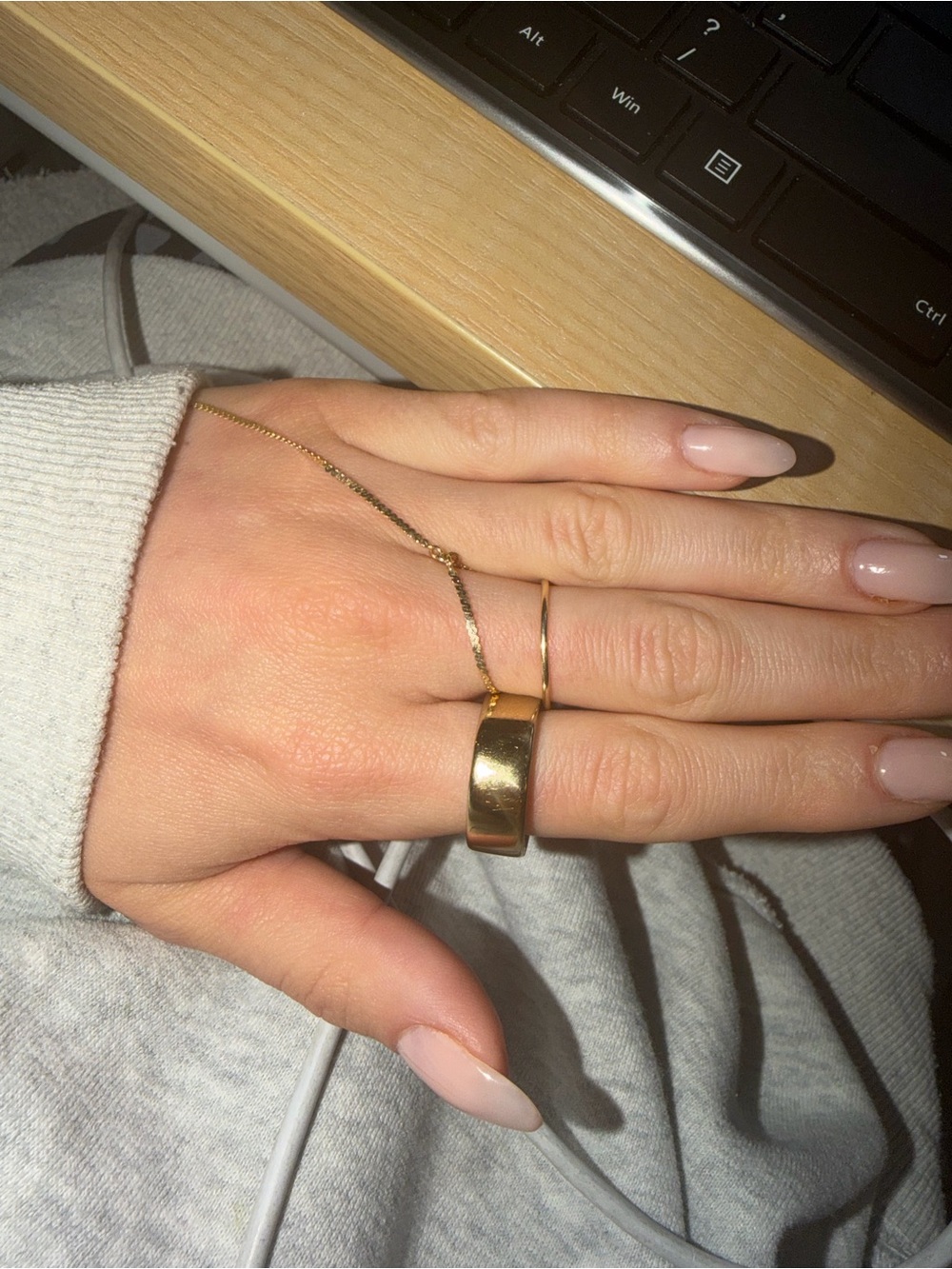 Oura Polished Gold Wide Band Ring